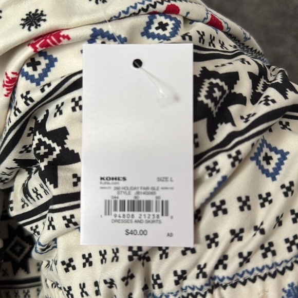 Blue/Cream/Red Cozy one piece Pajamas by Celebrate Together Size Large - Picture 4 of 4